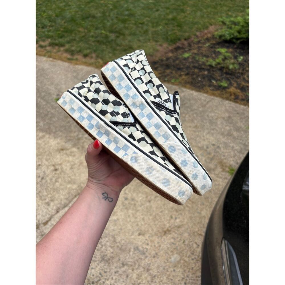 Vans Slip-On Womens 7 Thermochrome Color Changing Checkerboard UV Reactive disco